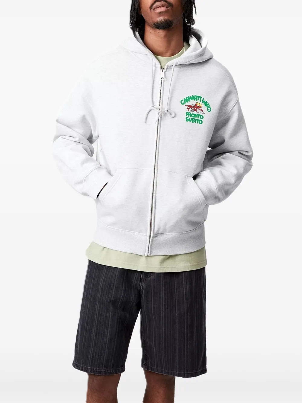 Carhartt WIP Pronto Subito hoodie met rits Grijs