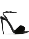 Philipp Plein crystal-embellished fur sandals - Black