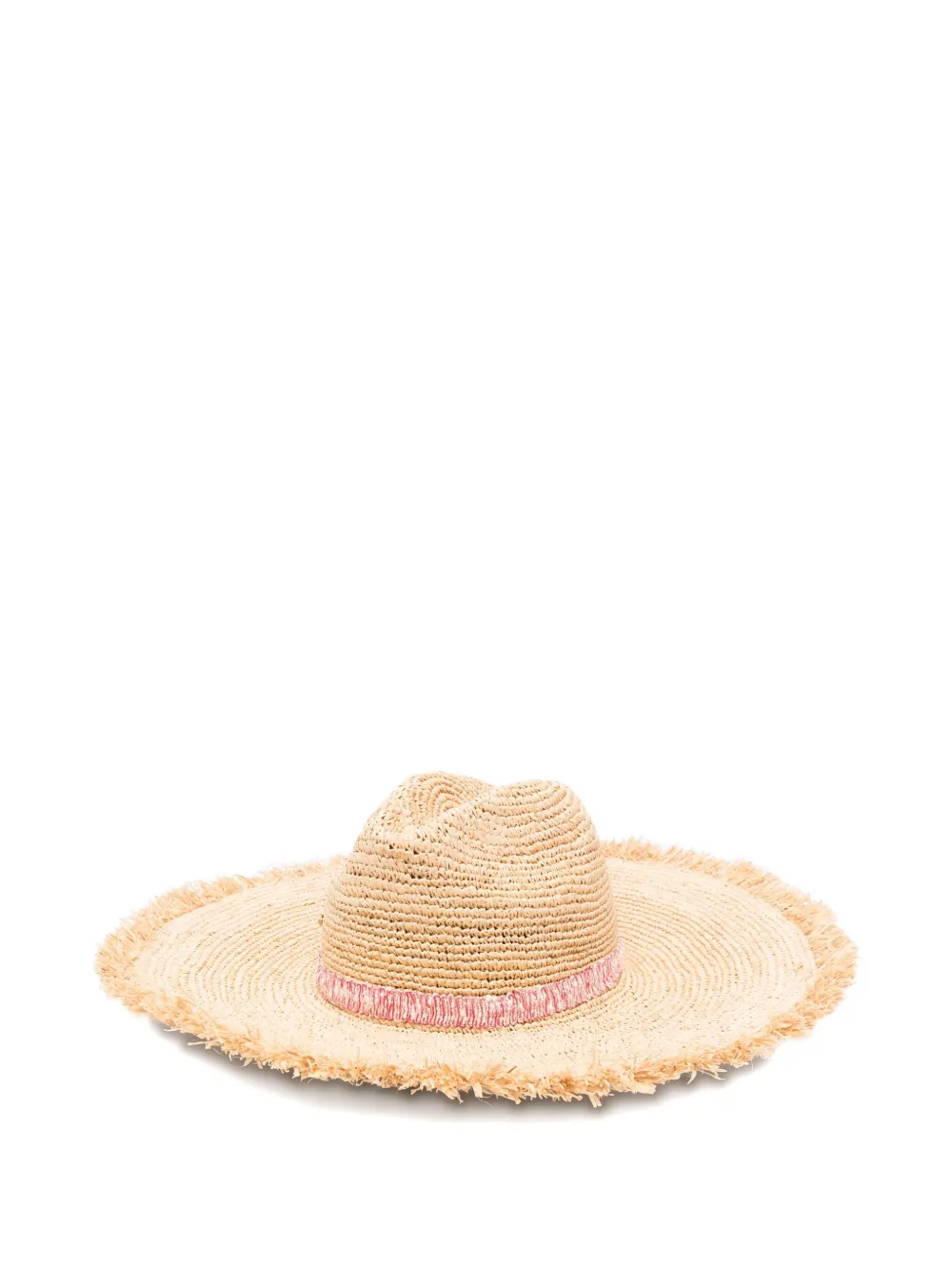 fringed straw hat