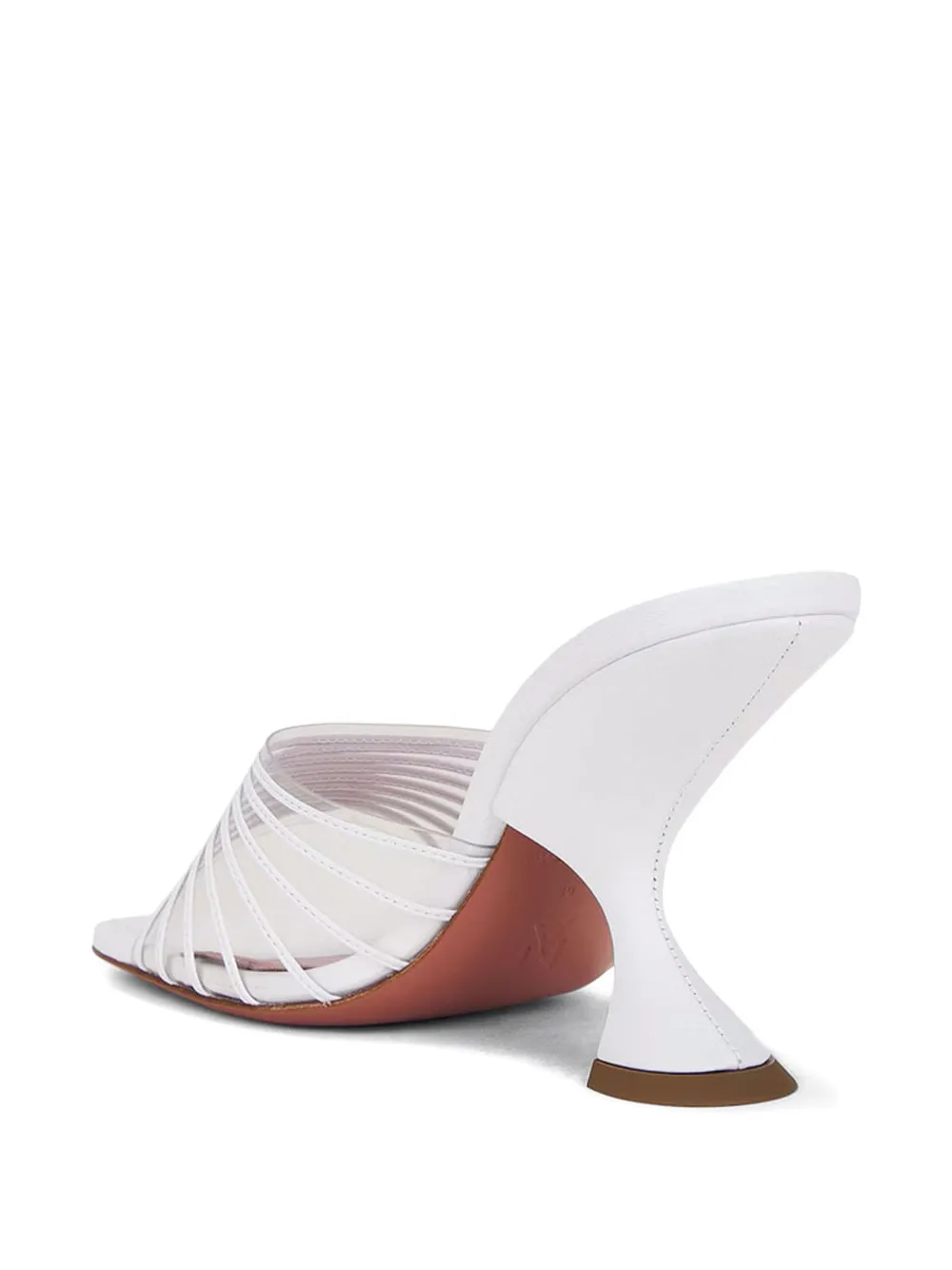 Amina Muaddi Sculpted-heel Strap Mules In White