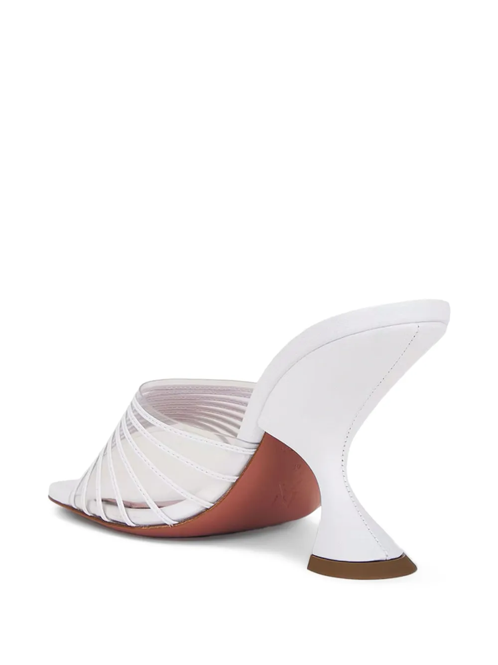 Amina Muaddi sculpted-heel strap mules White
