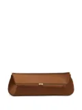 Amina Muaddi satin clasp clutch bag - Brown