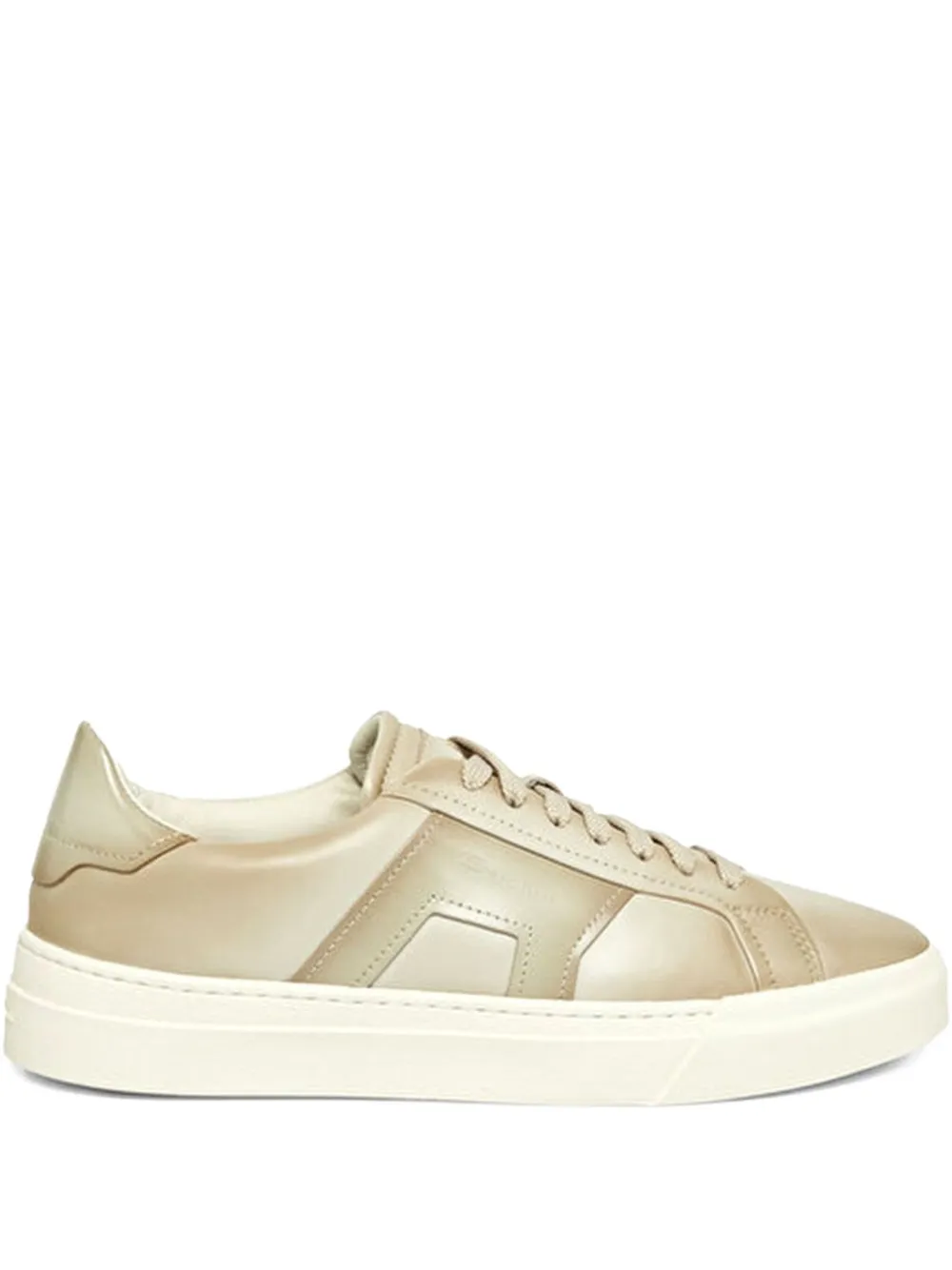 Santoni leather-panelled sneakers Neutrals