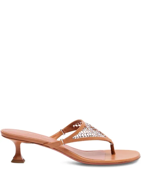 Amina Muaddi 45mm Cameron crystal-embellished leather sandals