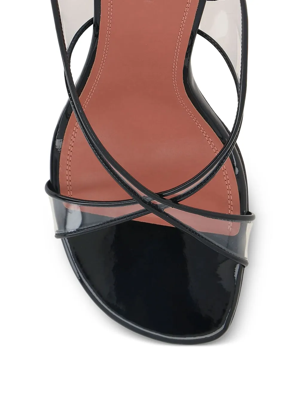 Amina Muaddi 90mm Lena Sculpted-heel Heeled Sandals In Black