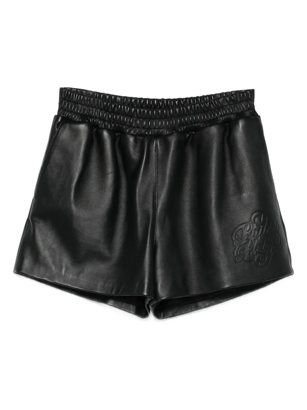 Philipp Plein Leren shorts Zwart