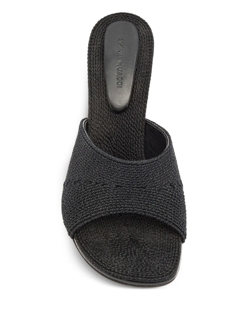 Amina Muaddi 90mm Taylor textured mules Black