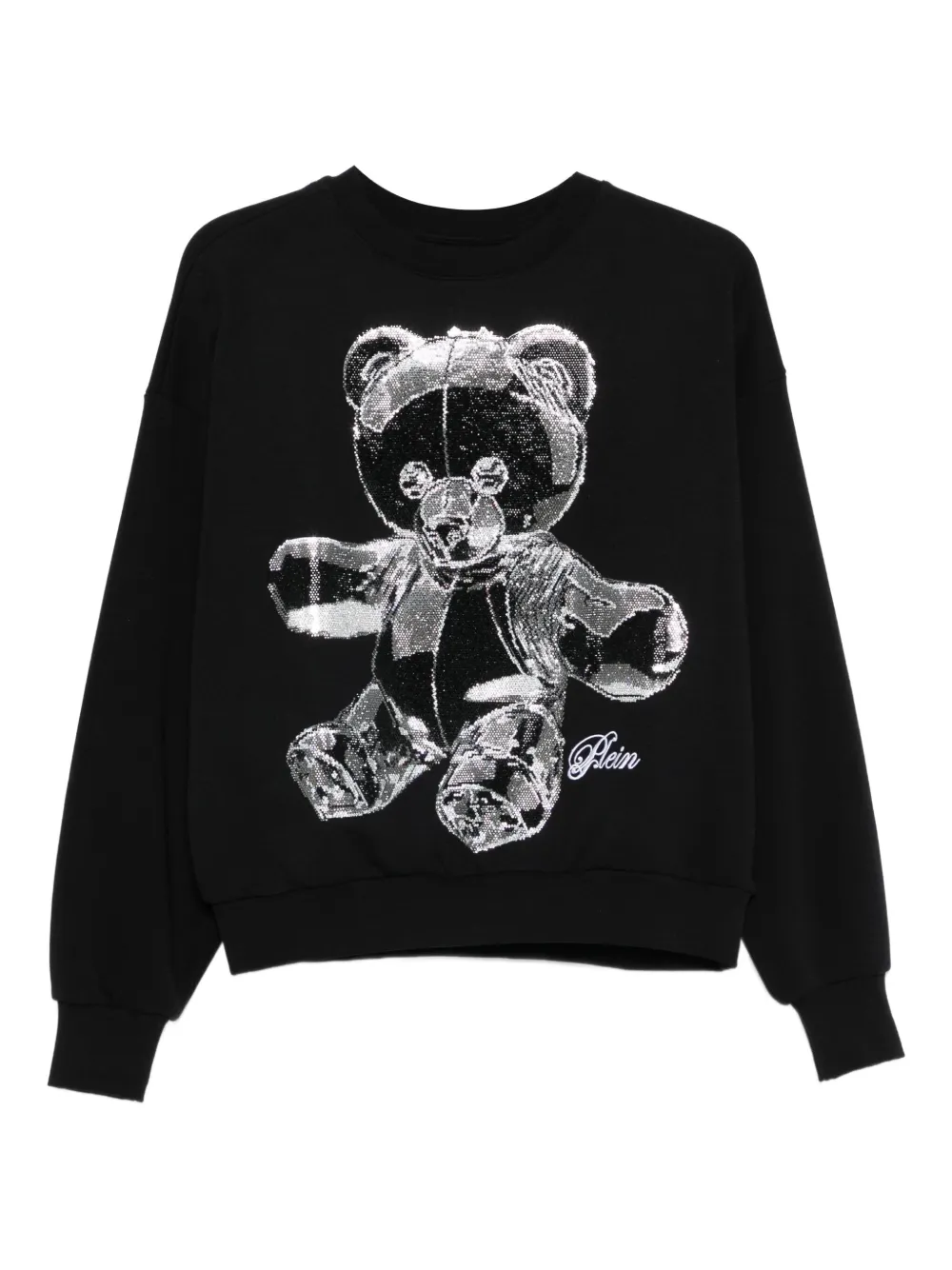 Philipp Plein Rhinsetone-embellished Bear Sweatshirt In Black