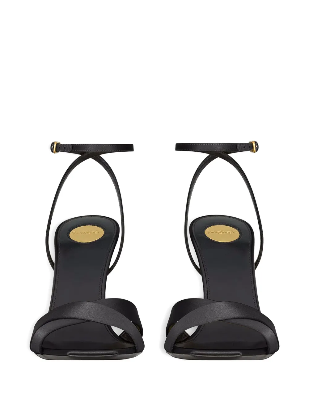Saint Laurent 110mm crossover-straps wedge sandals Black