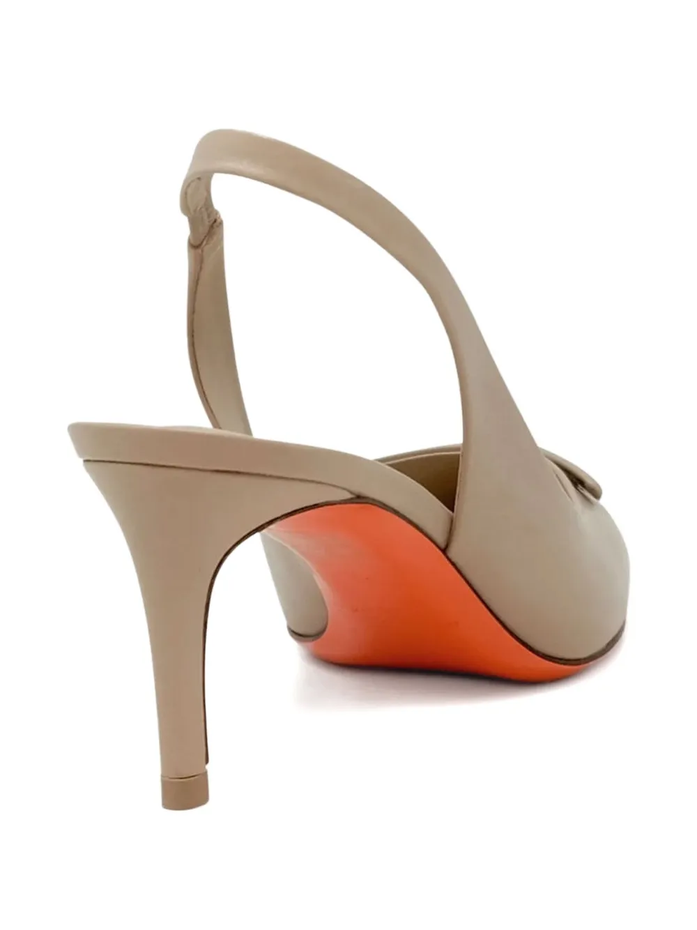 Santoni 65mm slingback leather pumps Neutrals
