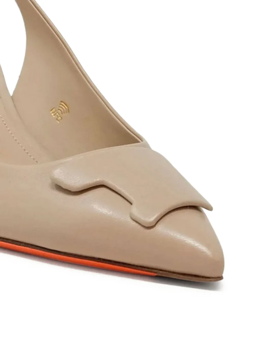 Santoni 65mm slingback leather pumps Neutrals