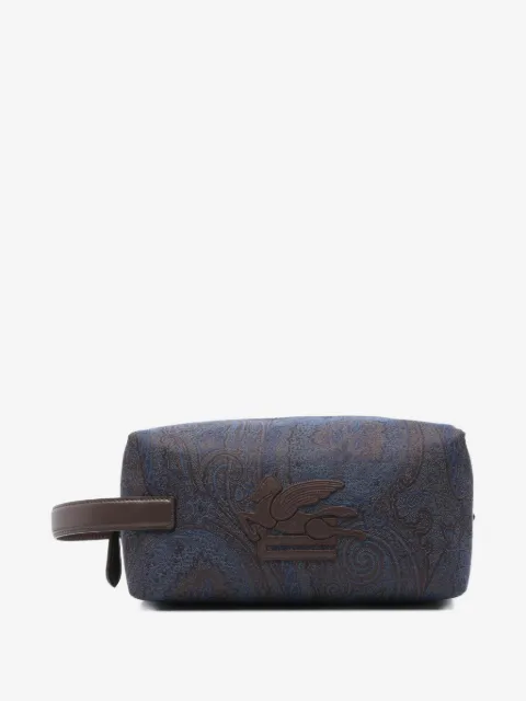 ETRO paisley-pattern leather-handle wash bag