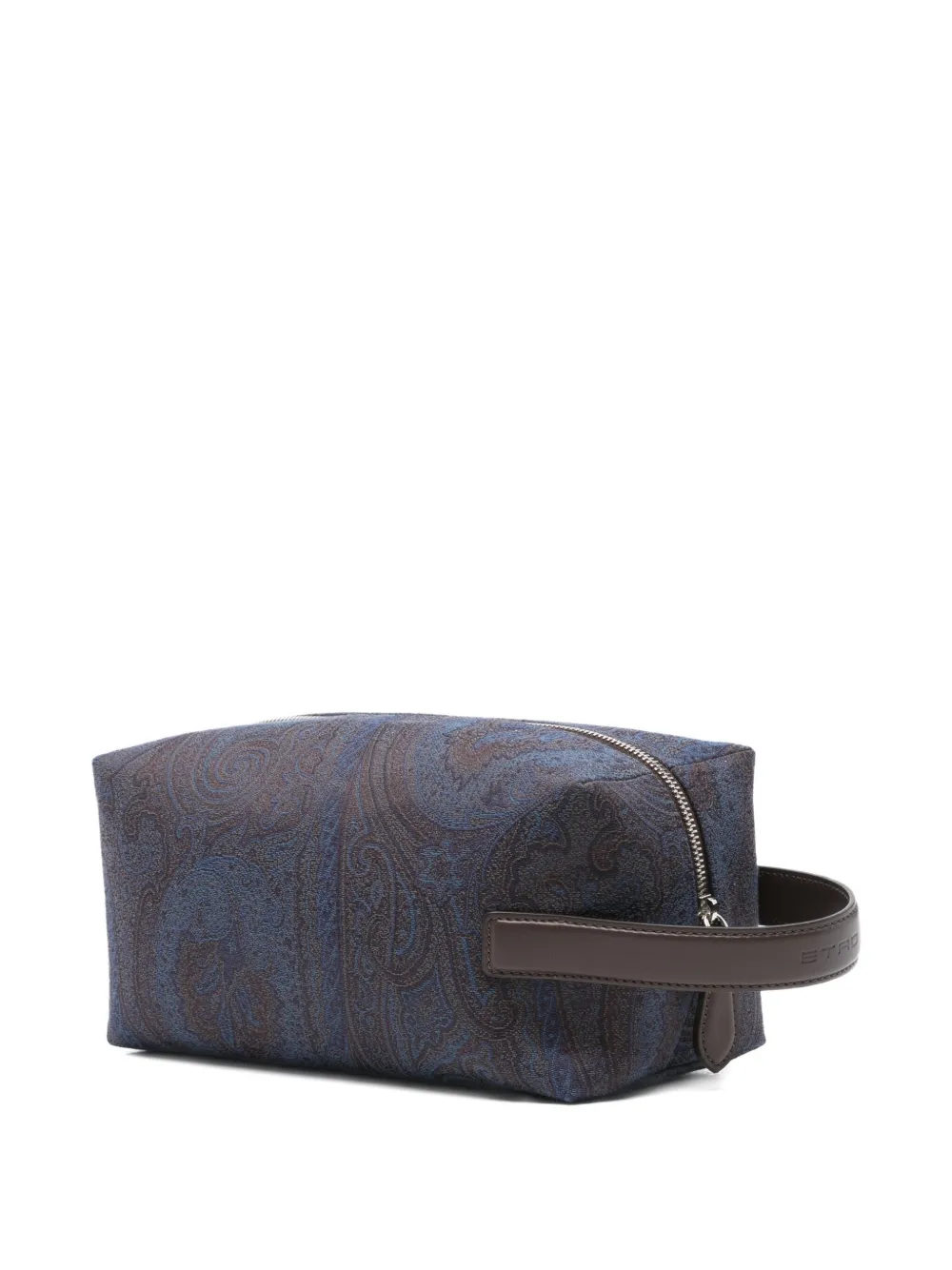 ETRO paisley-pattern leather-handle wash bag - Blauw