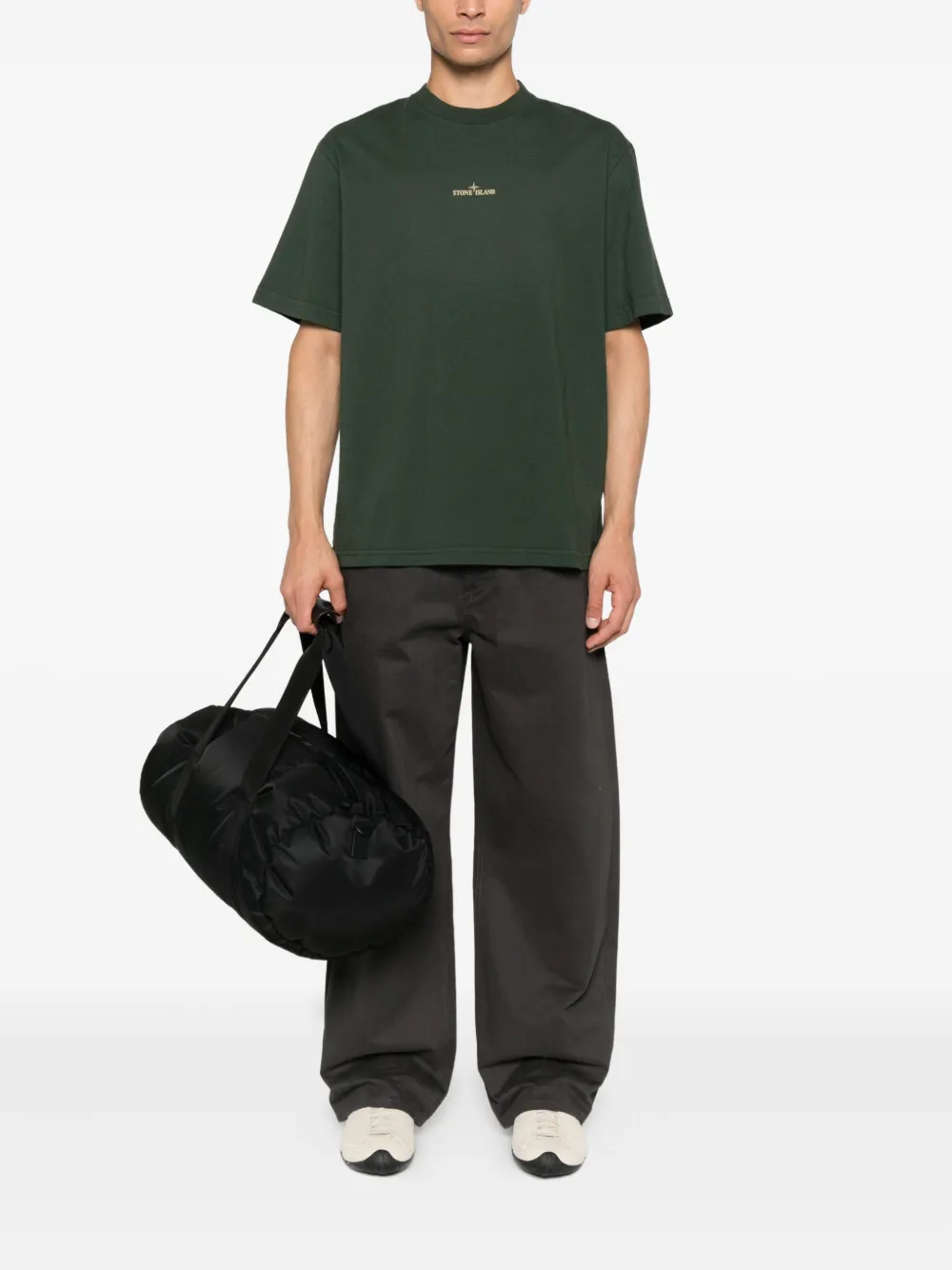 Stone Island T-shirt met logoprint Groen
