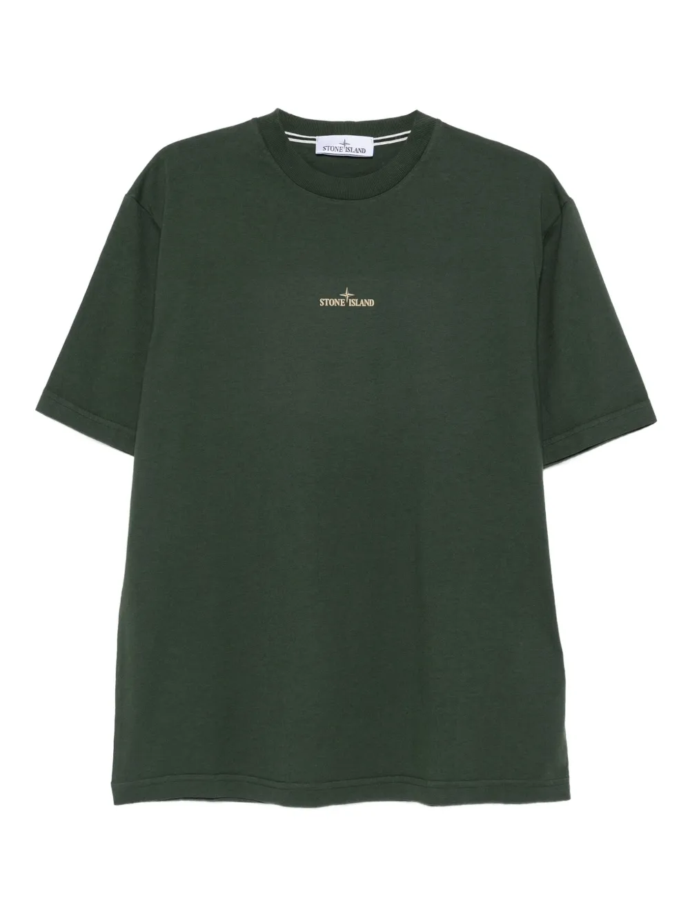 Stone Island T-shirt met logoprint Groen