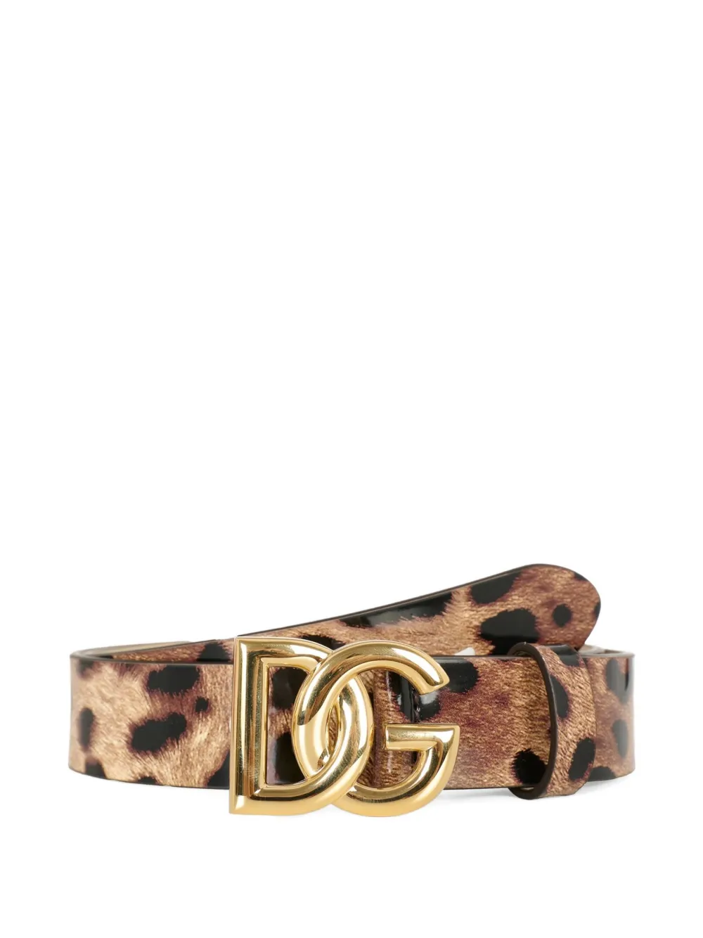 Dolce & Gabbana Kids Gespriem met luipaardprint en DG-logo Bruin