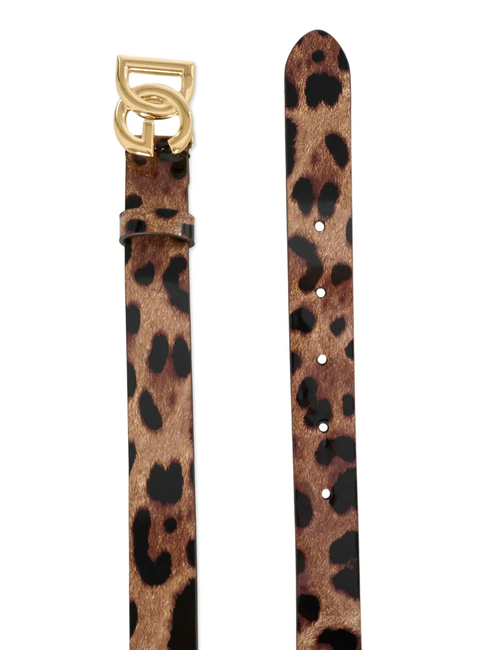 Dolce & Gabbana Kids Gespriem met luipaardprint en DG-logo Bruin