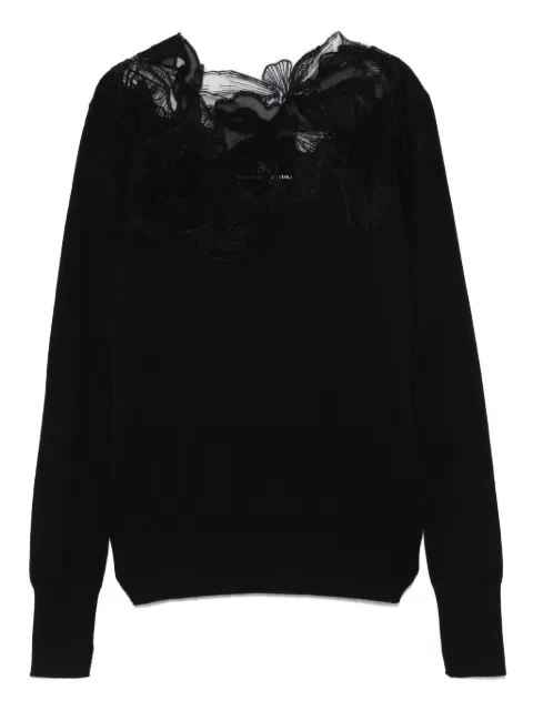 Ermanno Scervino floral-lace neckline sweater