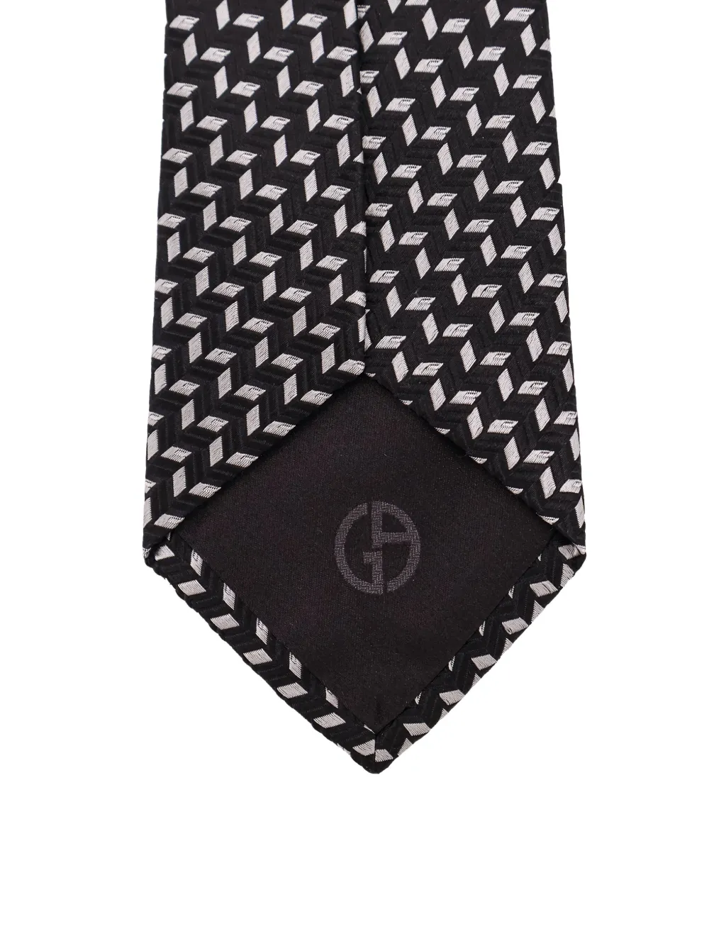 Giorgio Armani Geometric-pattern Silk Tie In Brown