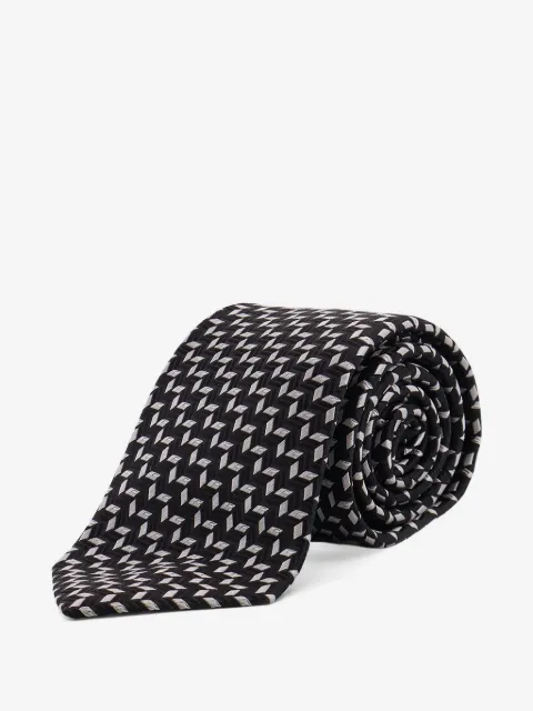 Giorgio Armani geometric-pattern silk tie
