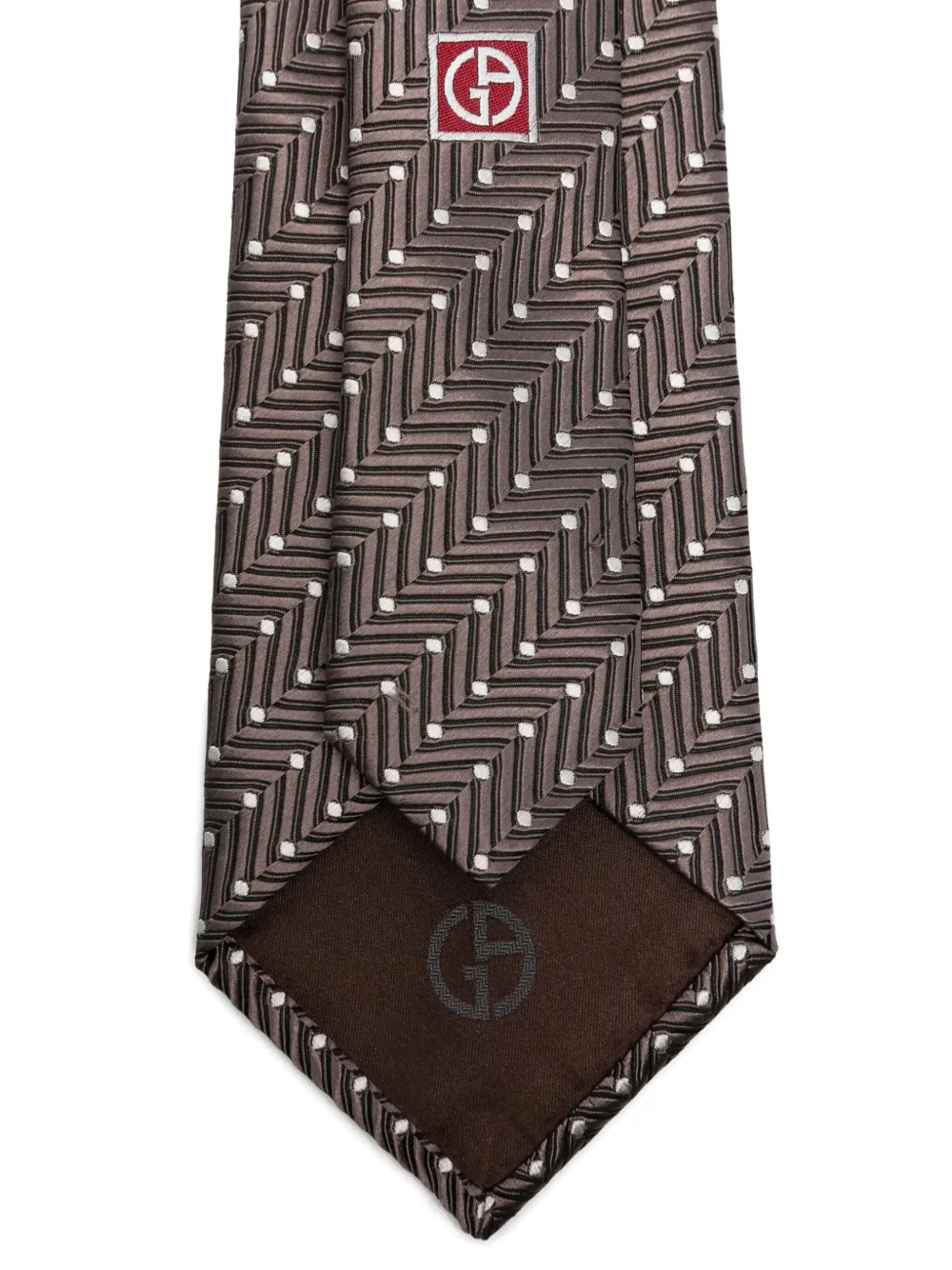 Giorgio Armani Zijden stropdas Bruin