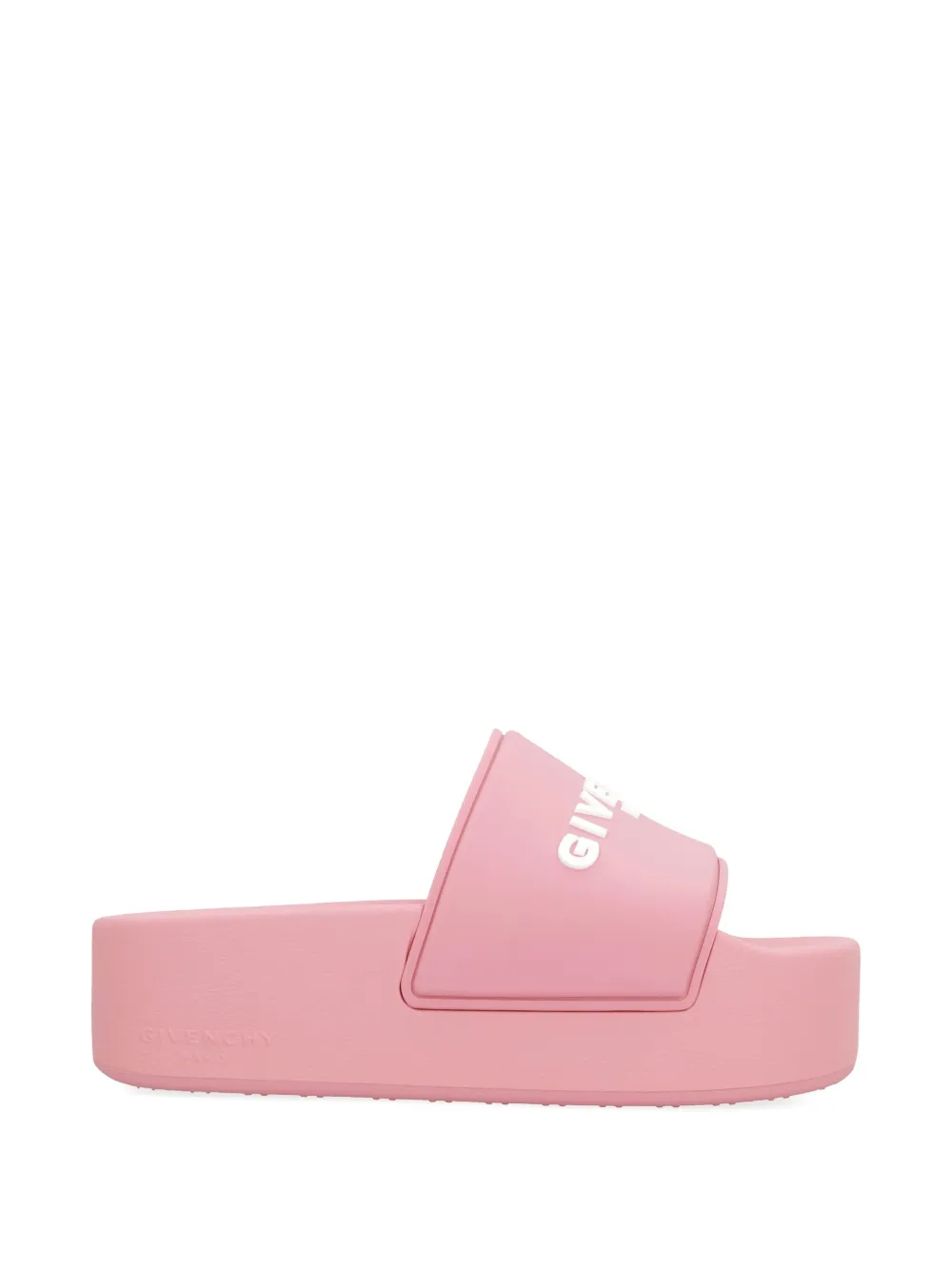 Givenchy Logo Platform Slides In Pink