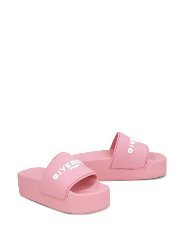 Givenchy Logo Platform Slides Pink FARFETCH UK