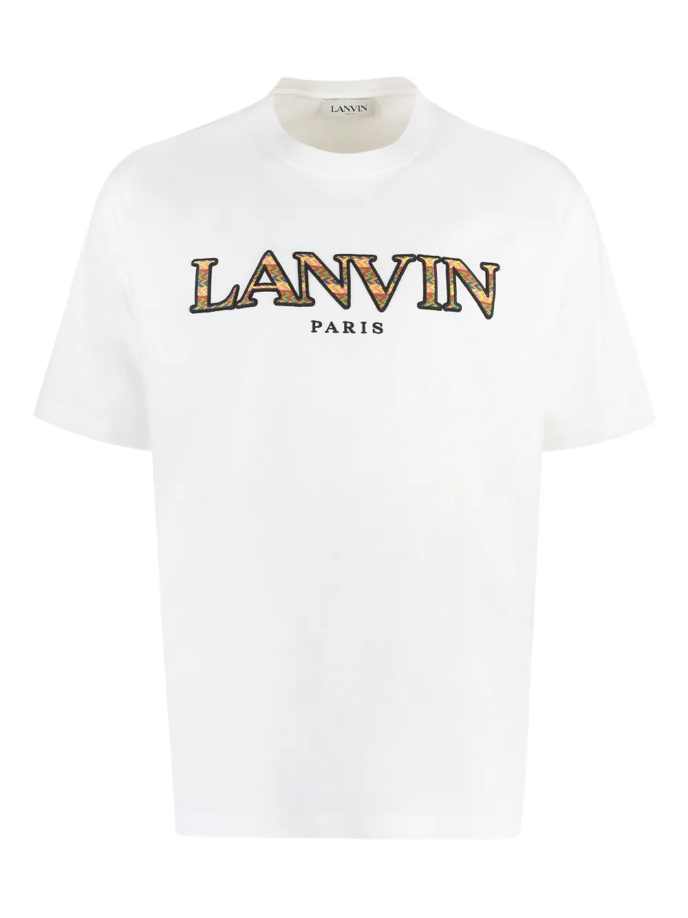 Lanvin logo-embroidered crew-neck T-shirt Wit