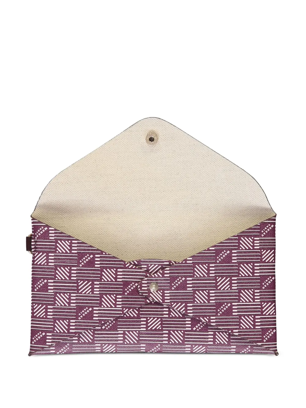 Moreau logo-print clutch bag Rood