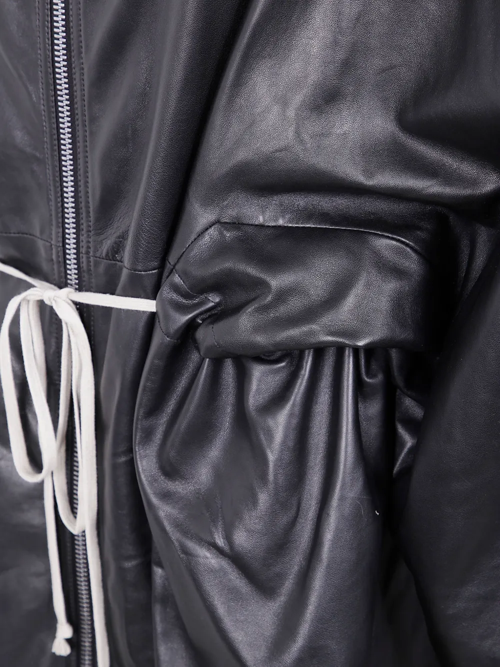 Rick Owens dwastrings leather jacket Zwart