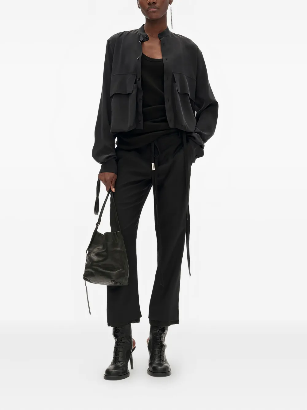 Ann Demeulemeester drawstring wool straight trousers | Straight-Leg Pants | Image 2