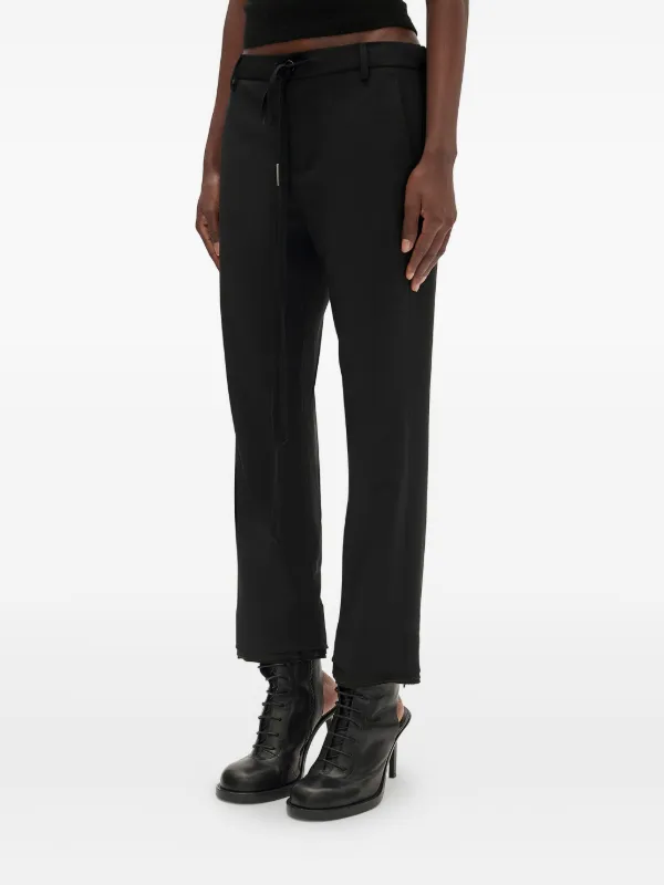 Ann Demeulemeester ドローストリング ストレートパンツ | ブラック