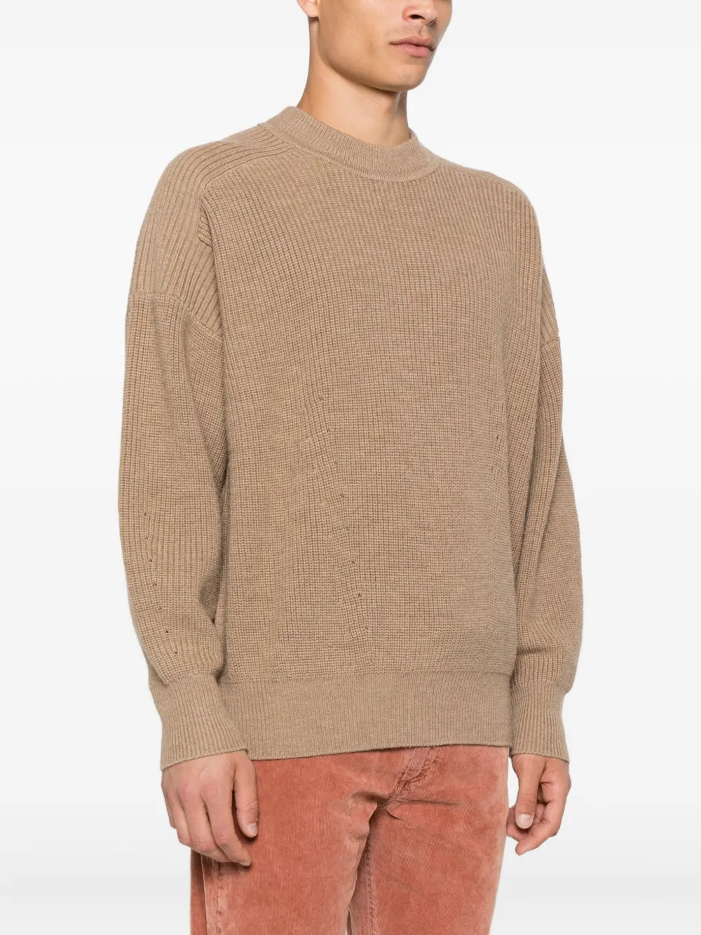 MARANT Geribbelde sweater met ronde hals Bruin