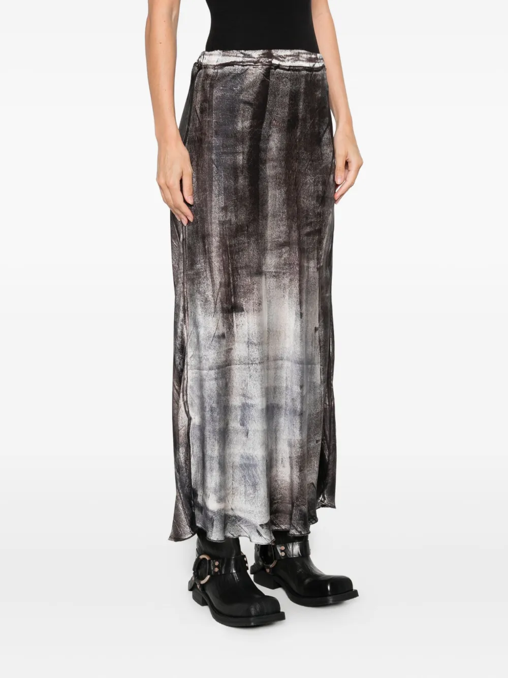 Avant Toi Maxi-rok met print Zwart