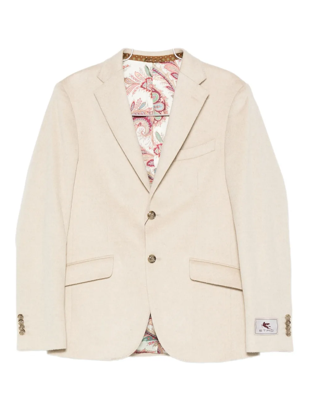 ETRO paisley-lined cashmere jacket - Toni neutri