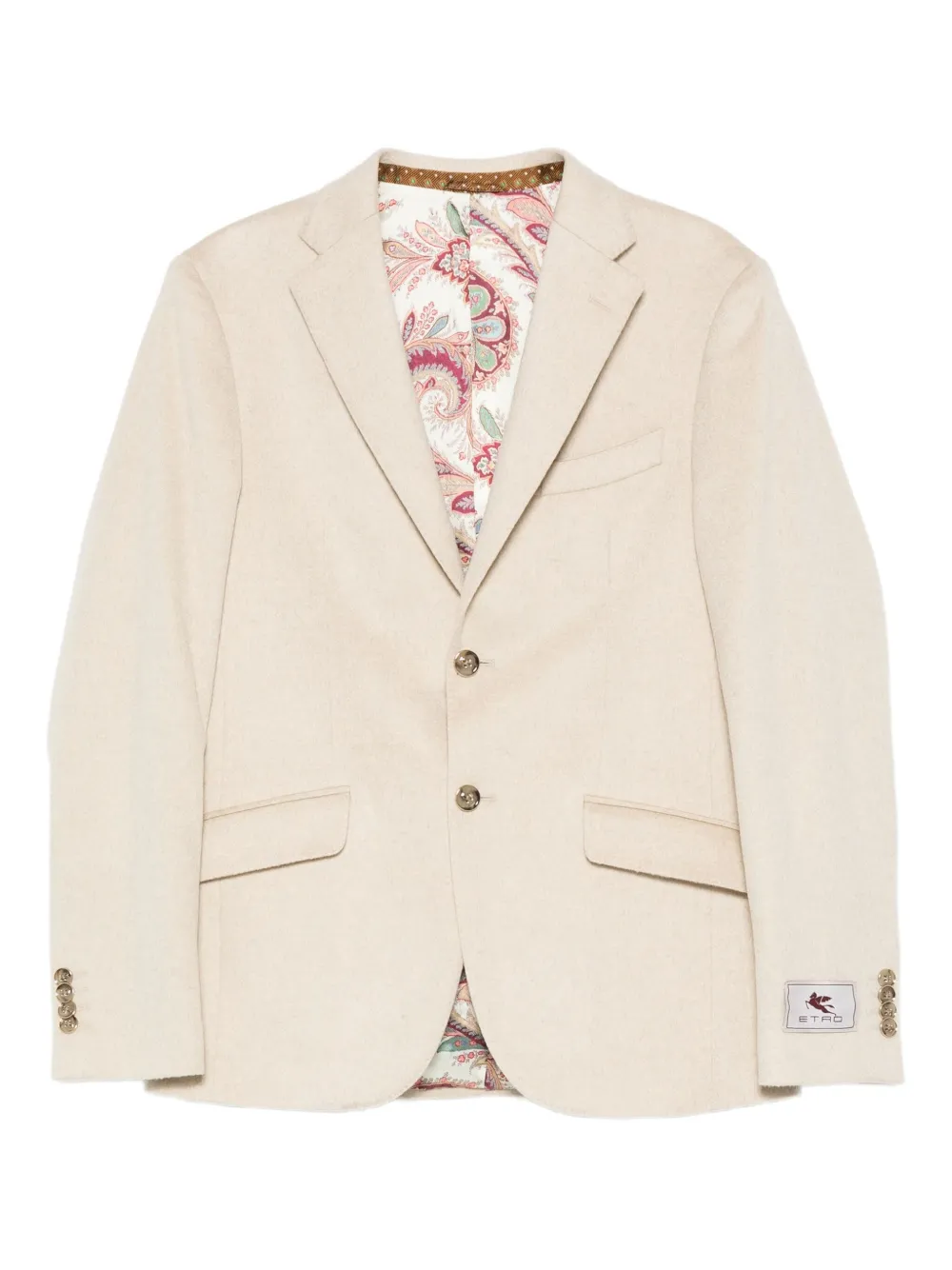 ETRO paisley-lined cashmere jacket | Neutrals | Image 1