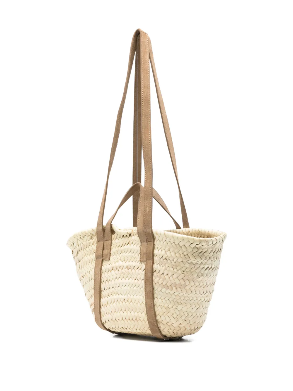 Pierre Hardy Raffia shopper met suède details Beige