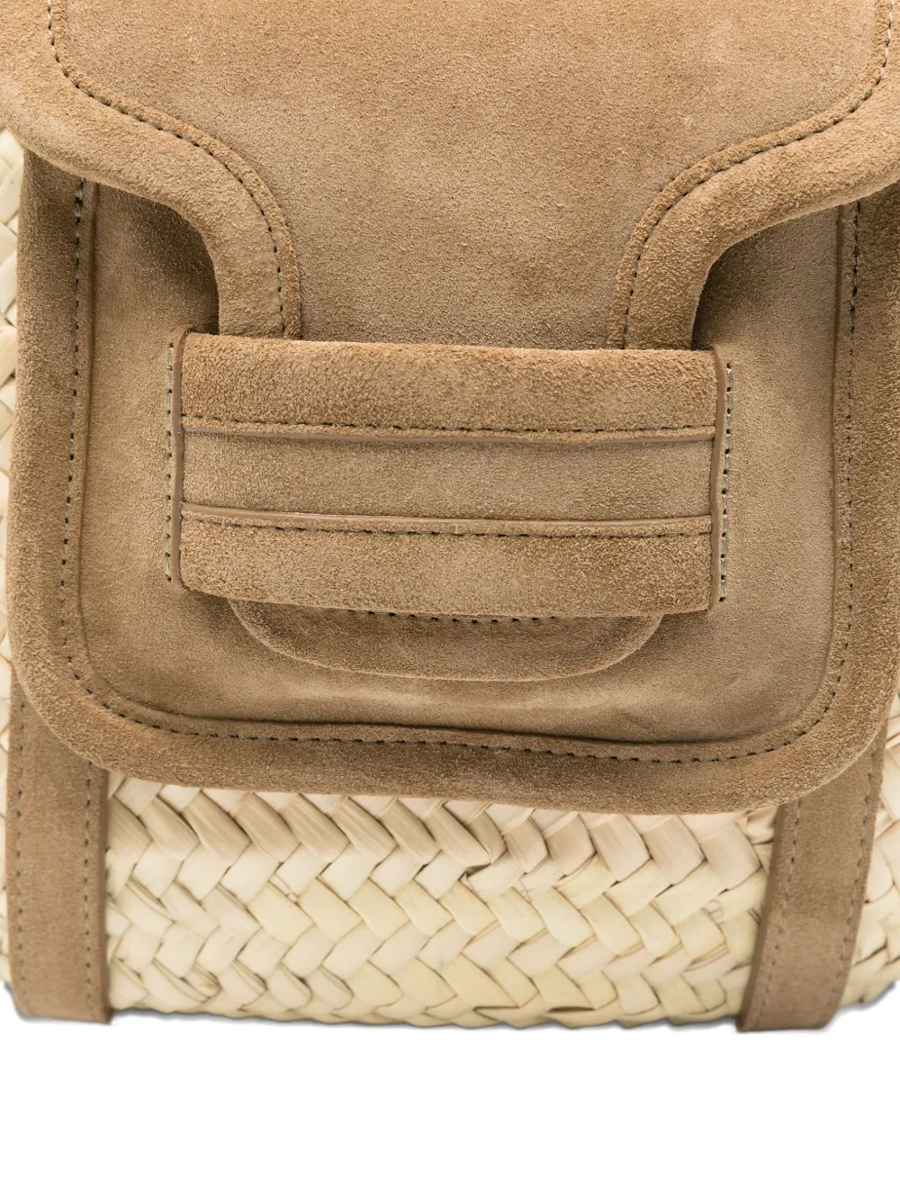 Pierre Hardy Raffia Suede-details Tote Bag In Neutral