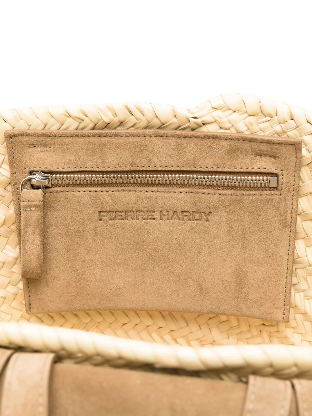 Pierre Hardy Raffia shopper met suède details Beige