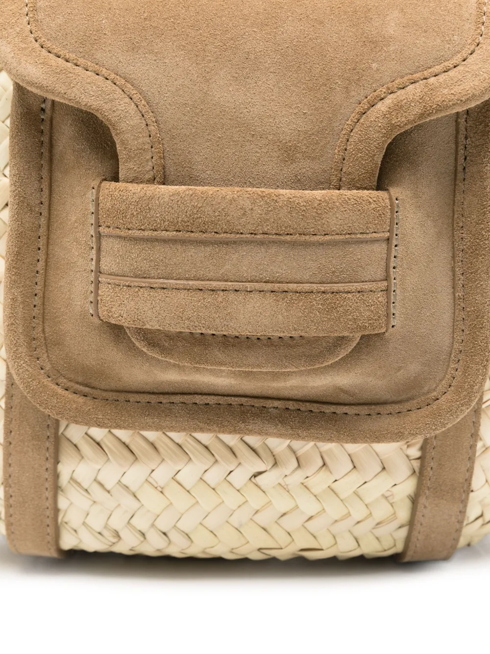 Pierre Hardy Raffia shopper met suède details Beige