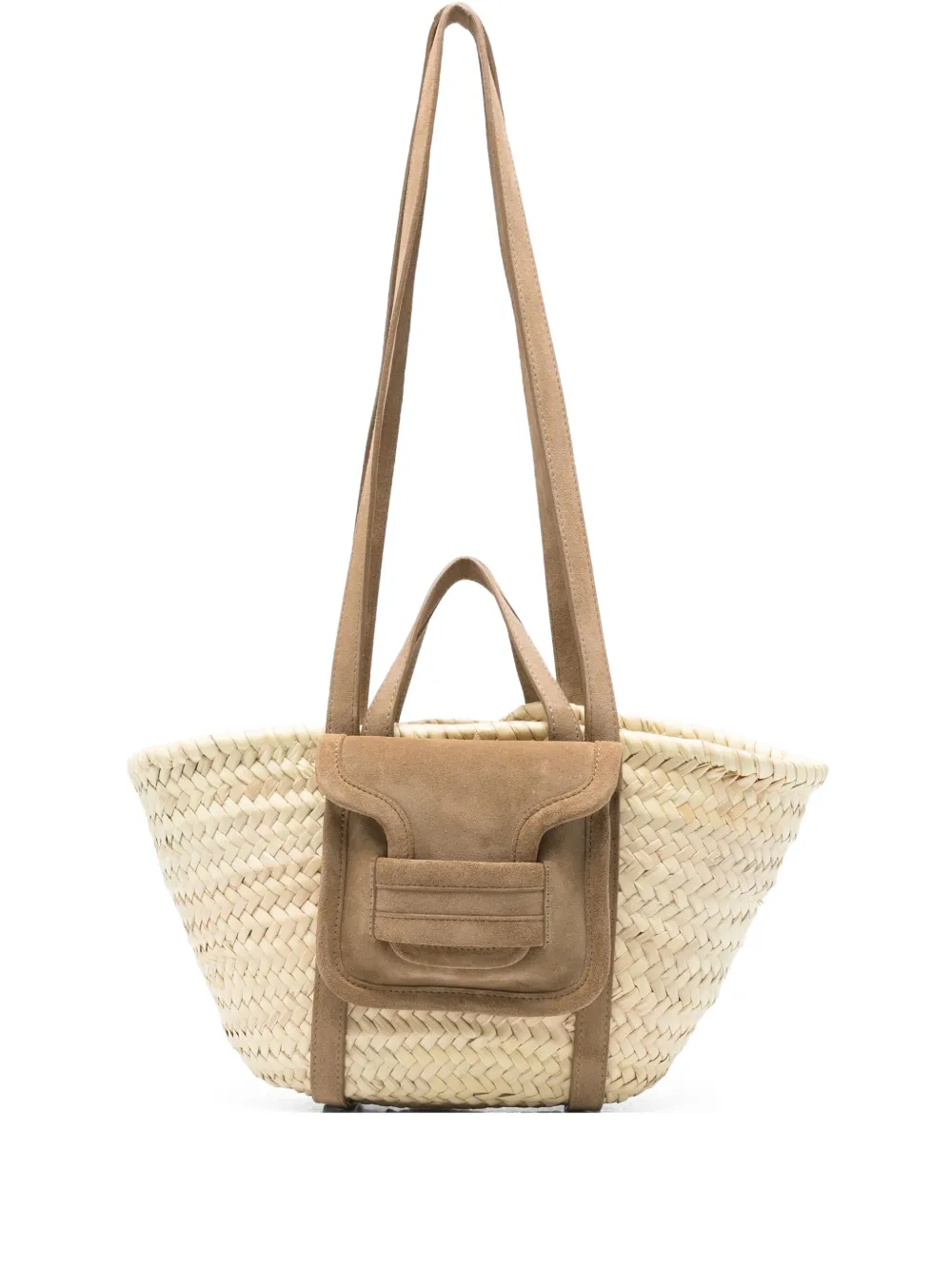 Pierre Hardy Raffia shopper met suède details Beige