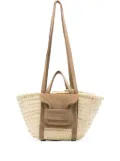Pierre Hardy raffia suede-details tote bag - Neutrals
