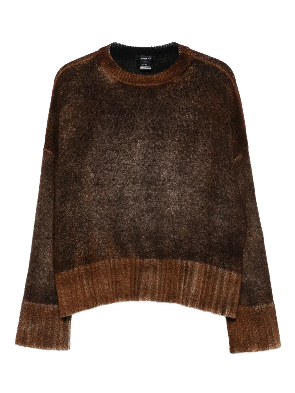 Avant Toi Ribbed-cuff Crew-neck Jumper In Brown