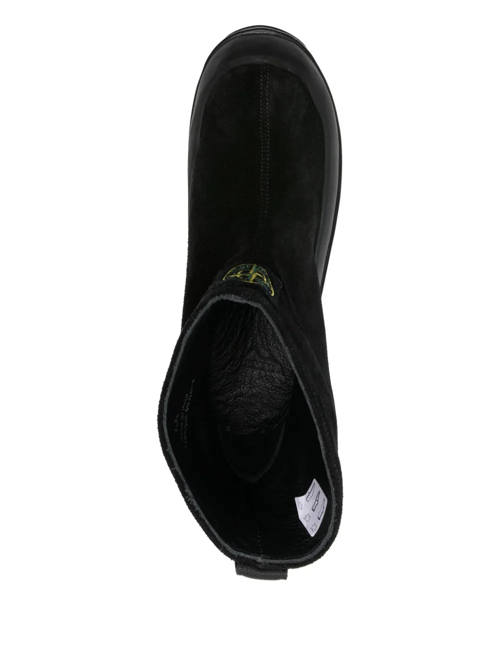 Stone Island Compass-motif Panelled Boots In Black
