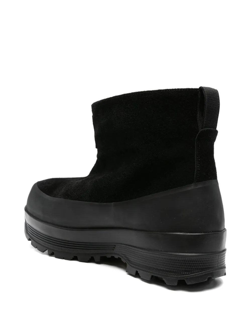Stone Island Compass-motif Panelled Boots In Black