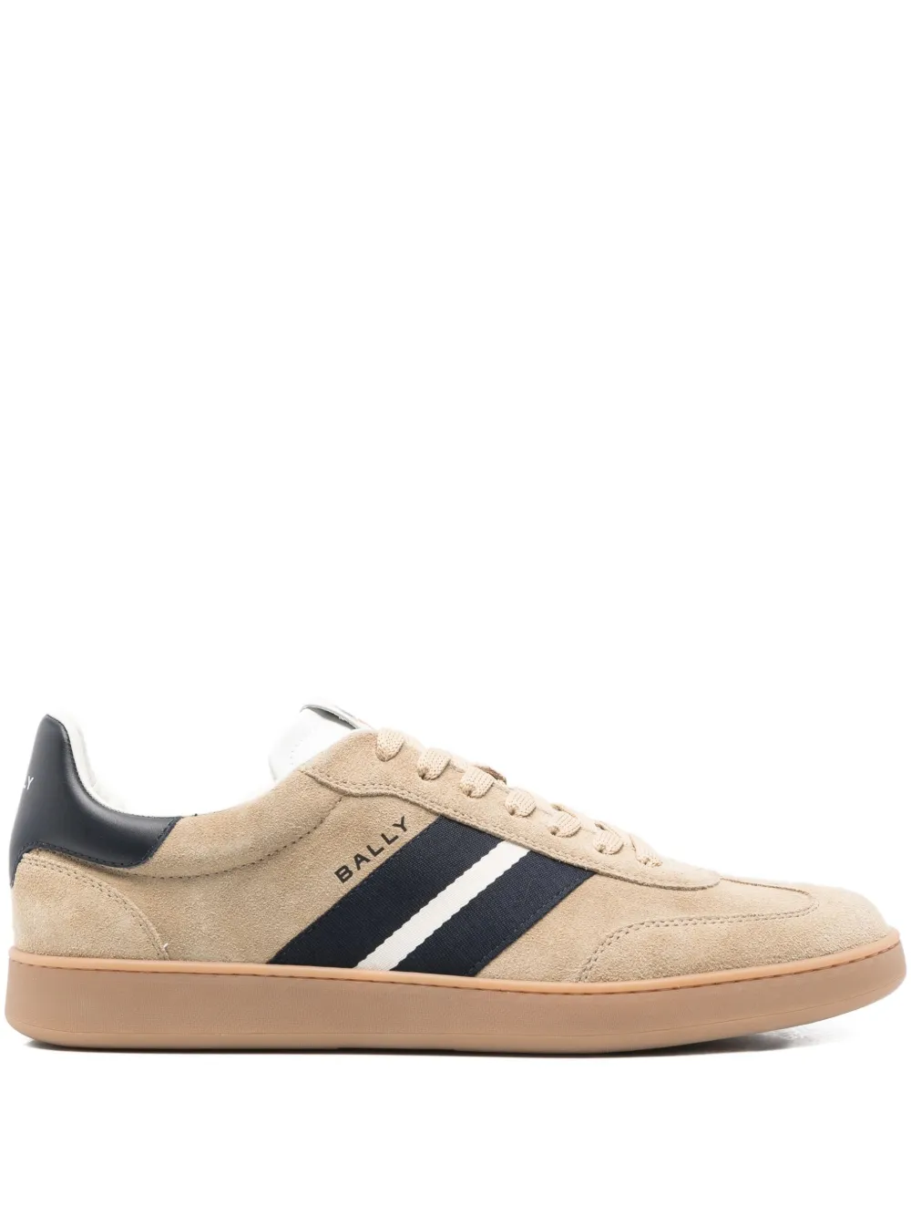 Bally Retro stripe-detail suede sneakers Neutrals
