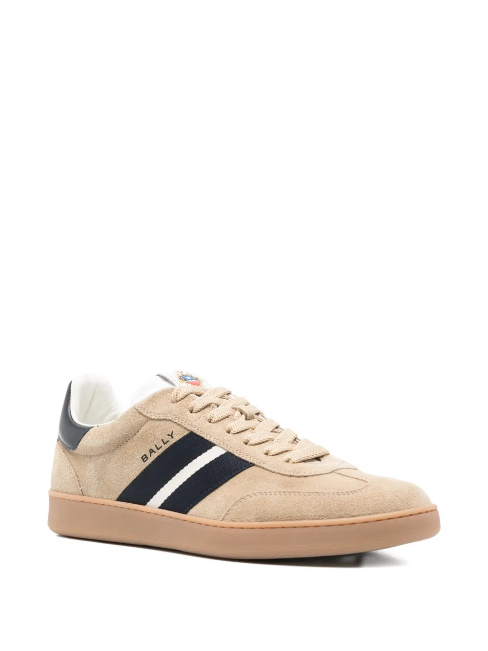 Bally Retro stripe-detail suede sneakers Neutrals