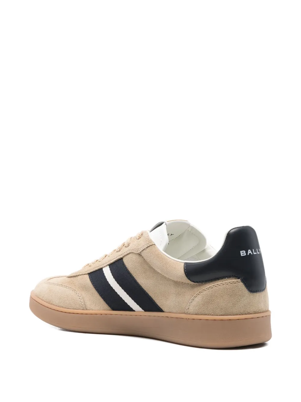 Bally Retro stripe-detail suede sneakers Neutrals