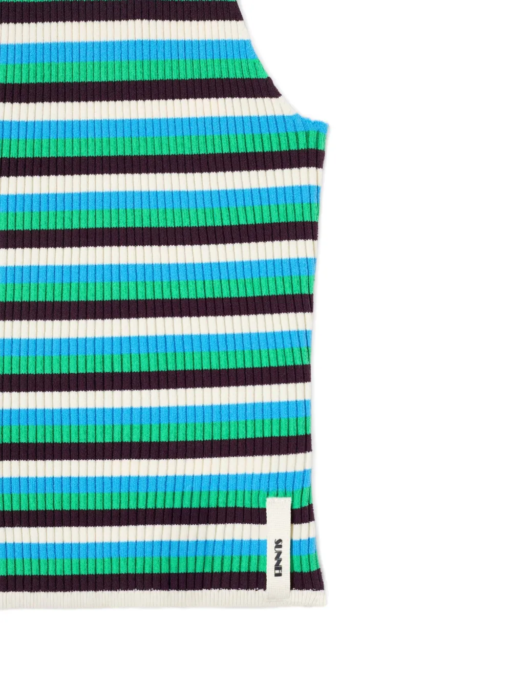 Sunnei Striped High-neck Vest In Green