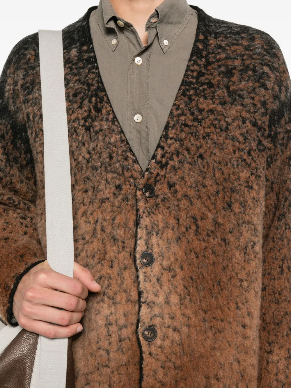 Avant Toi Vest met ombré-effect en spikkels Bruin